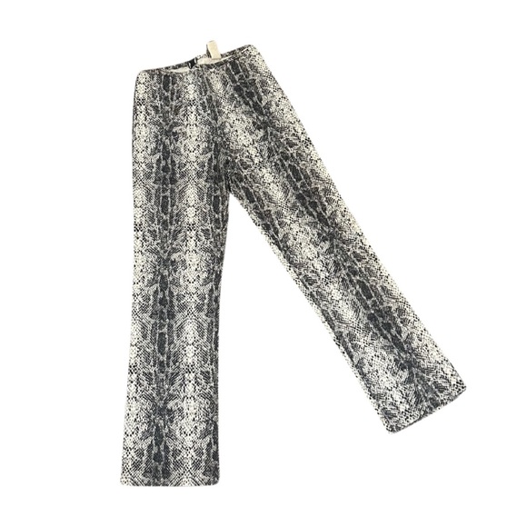 Pants - Snakeskin Print High Waist Crop Kick Flare Pants | Size XS/S